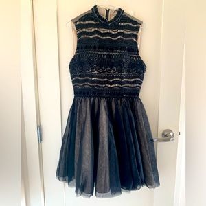 Alice + Olivia Black Lace Dress